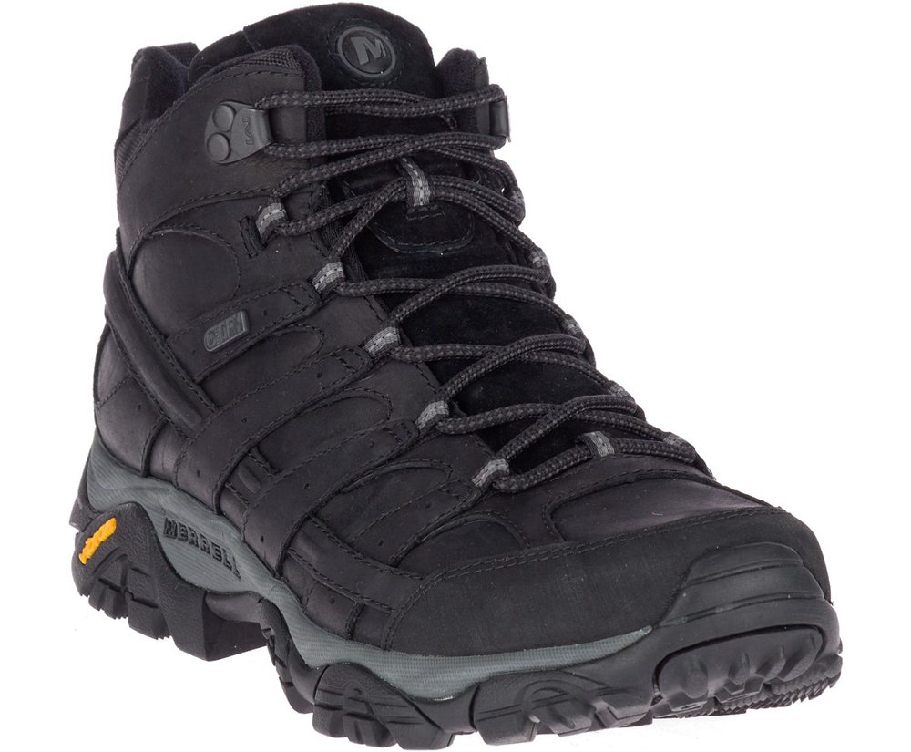 Merrell Hiking Boots Black - Moab 2 Prime Mid Waterproof - Mens 78GXYSACQ